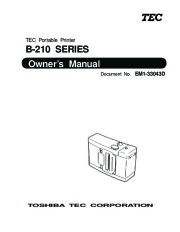 Toshiba TEC B-210 EM1-33043D Portable Printer Owners Manual page 1