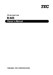 Toshiba TEC B-443 Bar Code Printer Owners Manual page 1